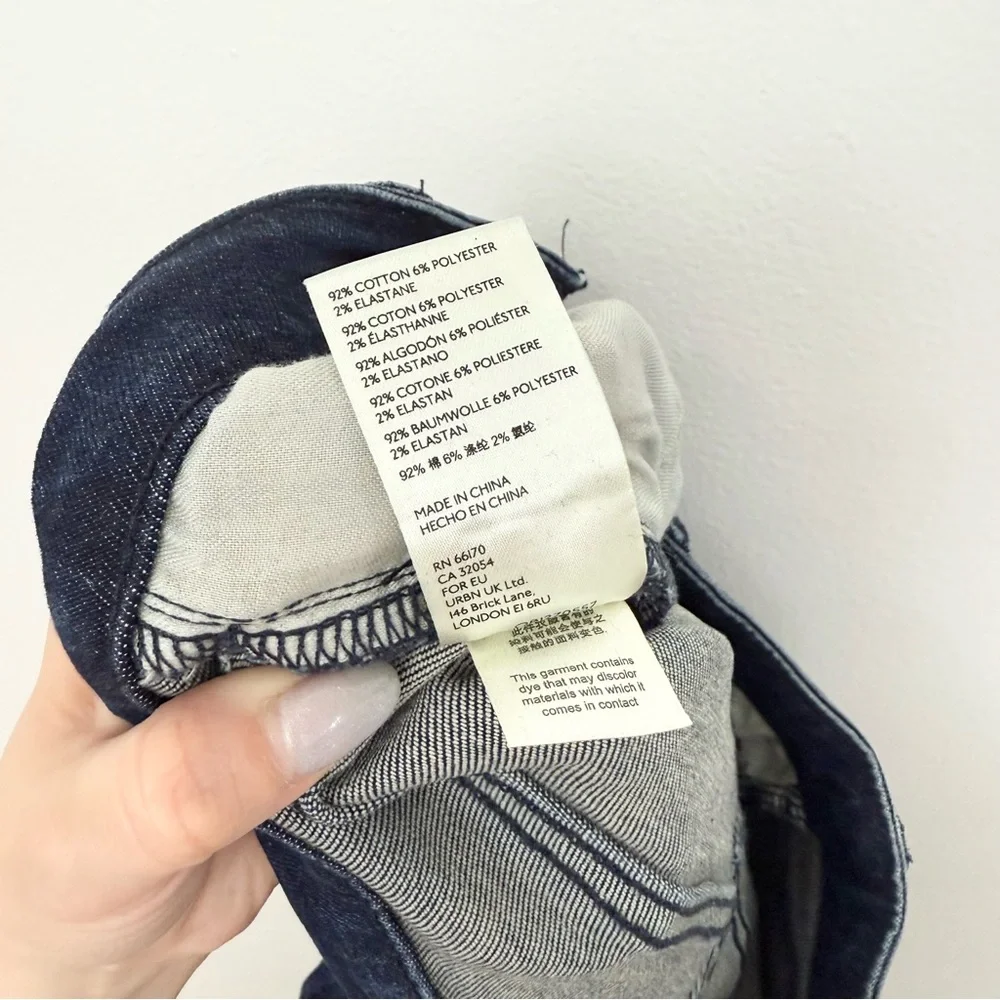 Pilcro by Anthropologie High Rise Cigarette Jeans Dark Wash Straight Leg 28